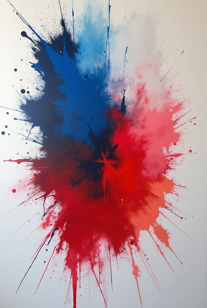 Painting of flag splashing on canvas 
