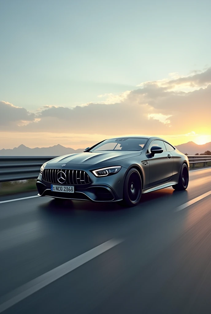 Giant car Mercedes fast moving