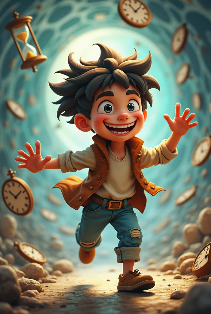 Playful male personification of time