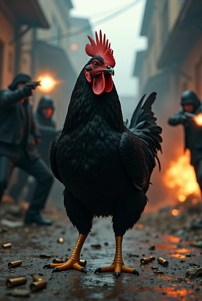 BLACK CHICKEN EXCHANGING SHOTS WITH THE MAFIA