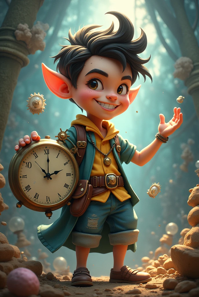 Playful male personification of time