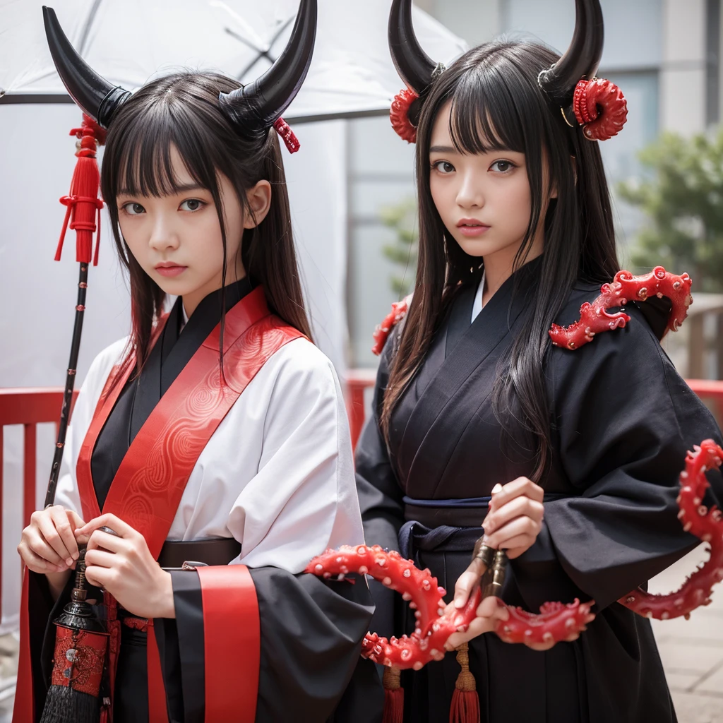Female Samurai Slime Tentacles Mechanical Horns