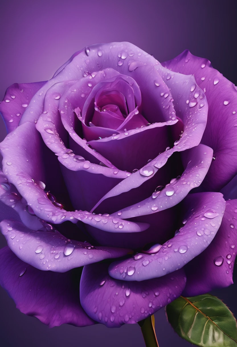 a beautiful detailed purple rose, purple flower, purple petals, purple stems, ultra-detailed, realistic, photorealistic, photo-realistic, 4k, 8k, highres, masterpiece, ultra-fine painting, vivid colors, studio lighting, sharp focus, physically-based rendering, extreme detail description, professional