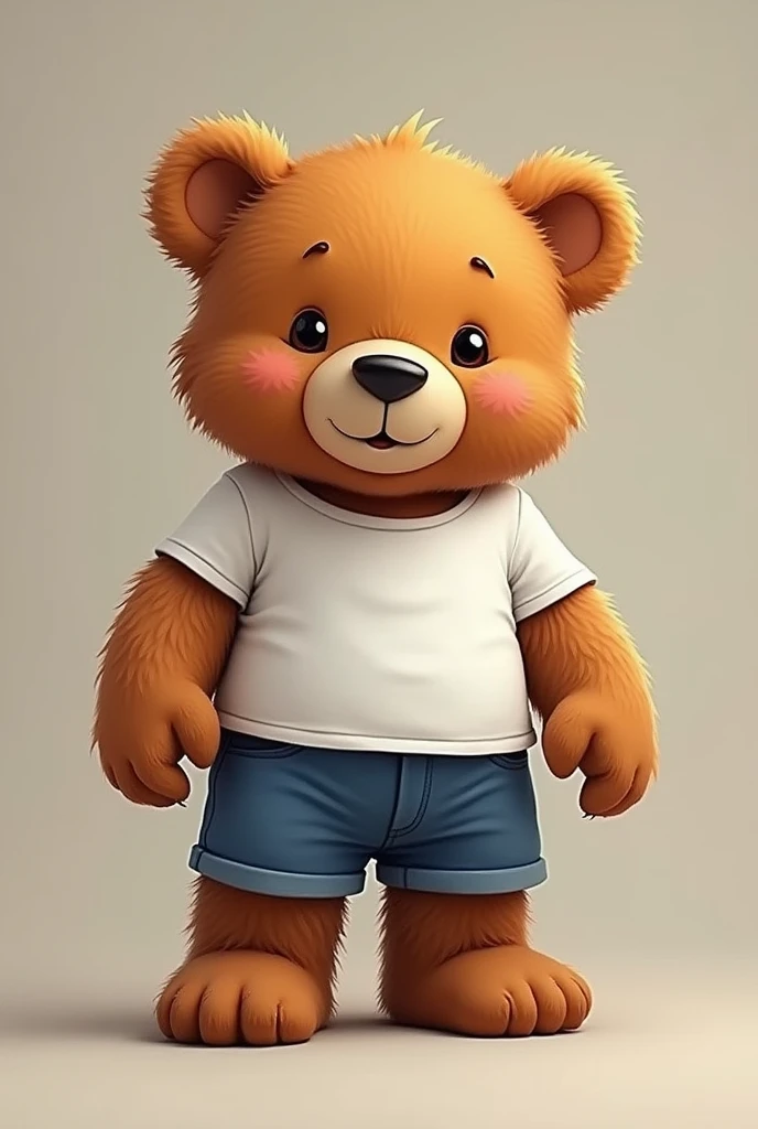 cute bear Jo white tshirt or pant pahana ho uski akhon mai Garv aur Himmat ki chamak hai
