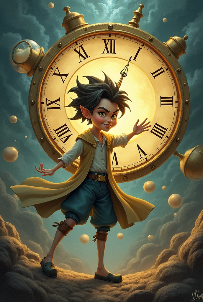 Playful male personification of time