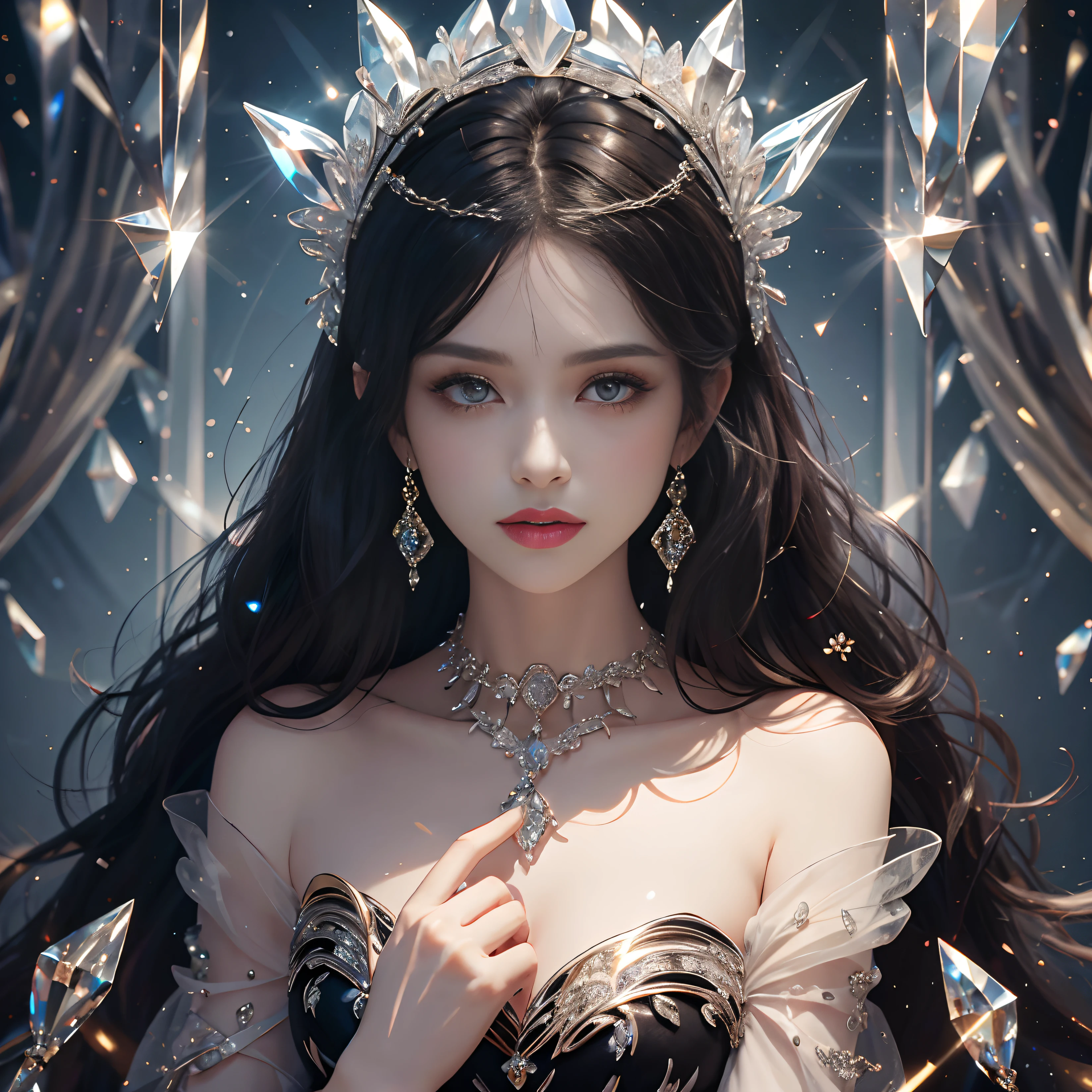 The crystal brilliance of the jewelry, the black velvet is more noble and luxurious, the exquisite details are enough to reflect the unique charm of the jewelry, as charming as the night, accurately rendering the delicate patterns and light and shadow effects of each jewelry, giving people a strong visual impact. )