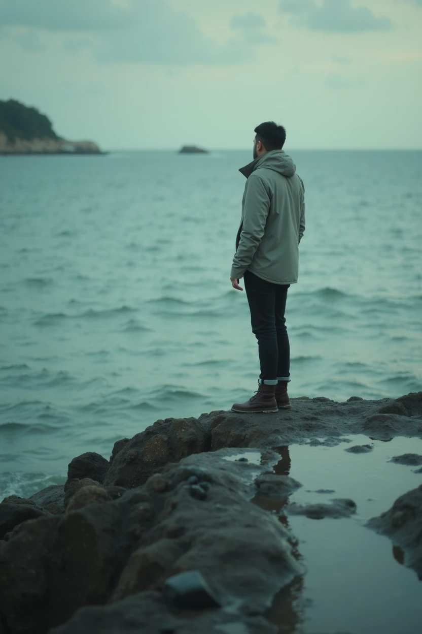 Make a beautiful image over the sea