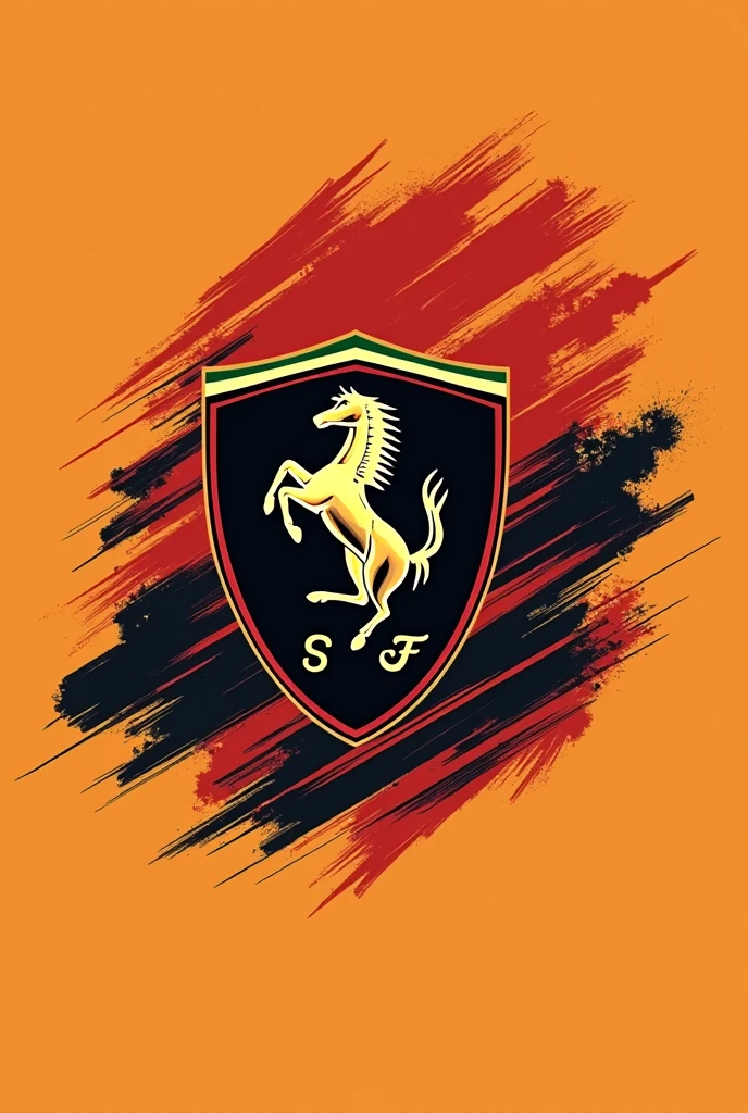 Can you create a logo for me to sublimate with the Ferrari logo?, the silhouettes of the Monaco track, spa, Monza, and Suzuka, and with the phrase forza Ferrari
