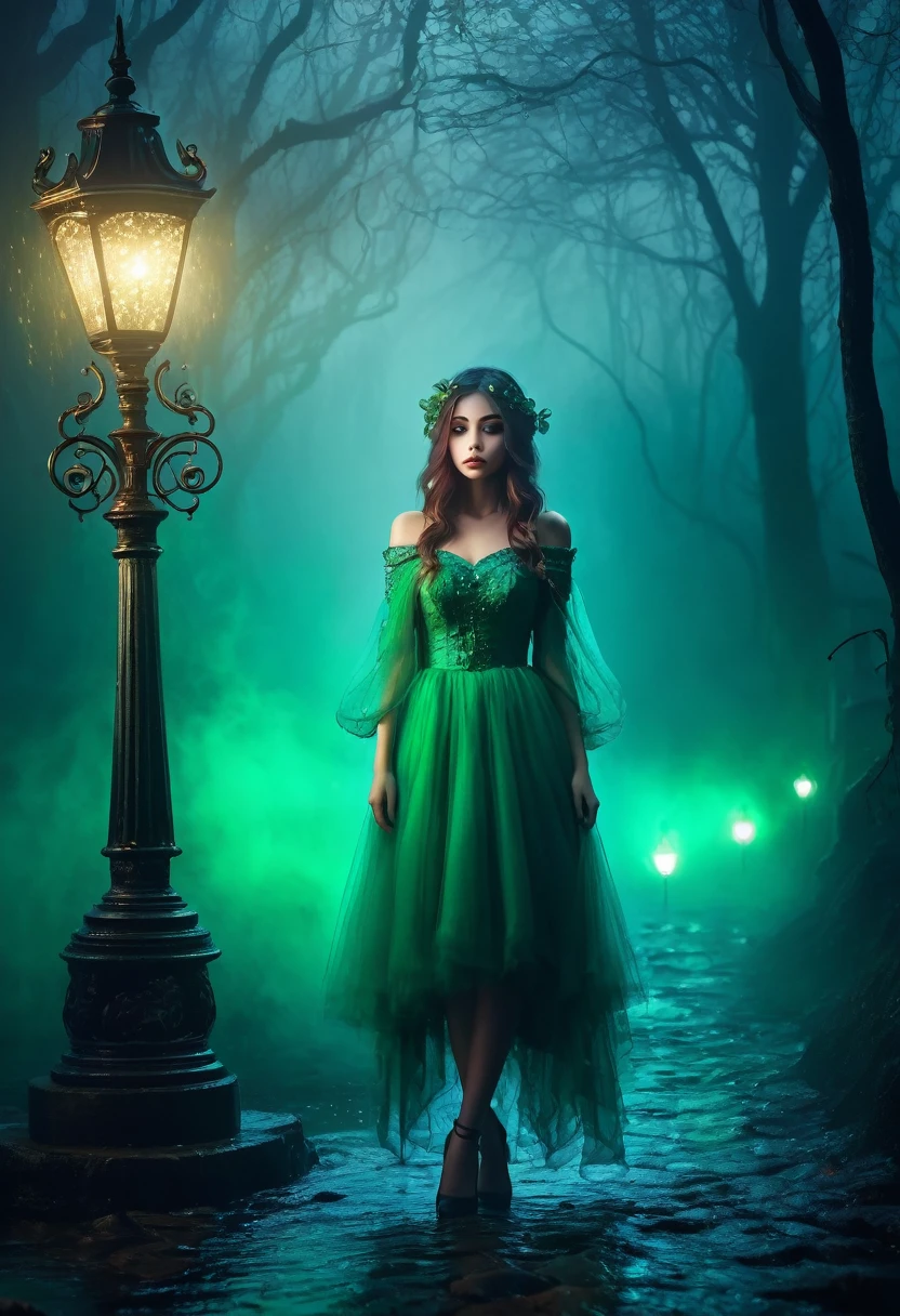 by Sady Sadness 💚 8k, art, Fantasy Background, FOG, gloomy, dark fantasy. bright,  beautiful, Splash,sparkling, Sweet and charming, Beautifully, Edge lighting, lamp, extreme, magic, Surrealism, fantasy, Miss