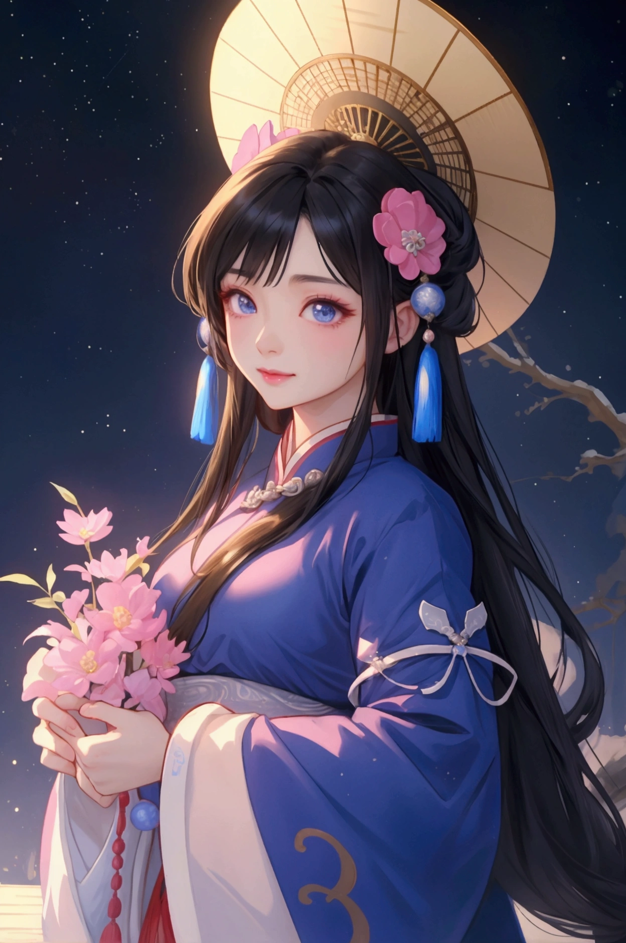 (Highest quality、 8k 、masterpiece、High resolution)、(Chinese Drama、Changgexing、Li Changge、Dililaba)、Tang Dynasty、Changan、1 Female、Beautiful young person、blue eyes、Pretty lips、Hairpin、decoration、(Noble Princess)、(Anime Beauty)、(Anime Art)、Smiling and posing happily、Bright atmosphere、Light colored long hair、Light pink Hanfu、古いChanganの街並み、Tang Dynasty Buildings、Tang Dynasty Buildings、Official Art、Detailed CG、