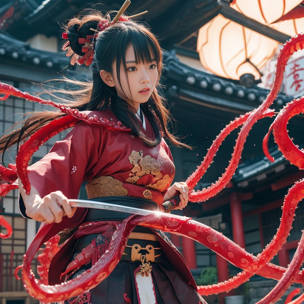 Female Samurai Slime Tentacles Japanese Sword