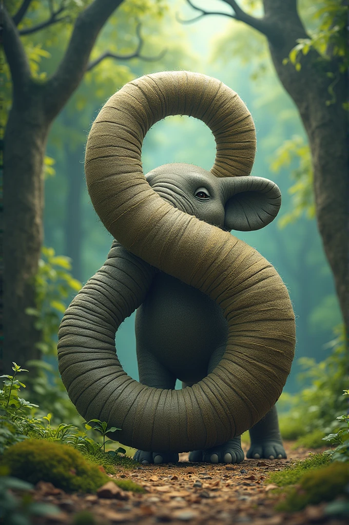 Number 8 made from an elephant's trunk