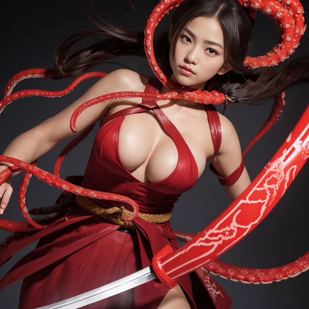 Female Samurai Tentacles Japanese Sword