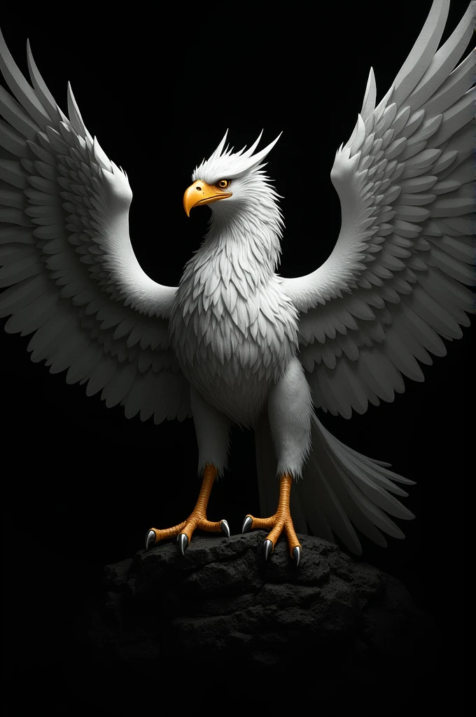 Illustration digital drawing artwork. Majestic garuda:eagle.black background