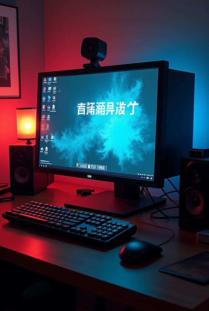 A computer，The screen says &quot;YiQing big SB&quot;