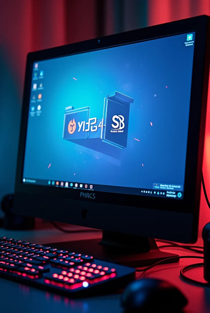 A computer,The screen says "YiQing big SB"