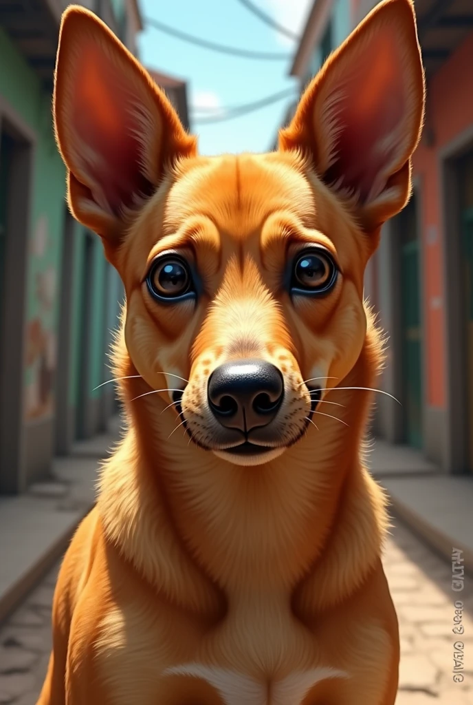 Make Caramel Dog with Black, black big eyes, brava Viralata