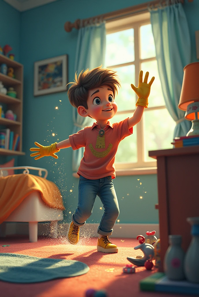 The Magical Cleaning Gloves: Timmy finds a pair of gloves that make cleaning his room fun and easy.