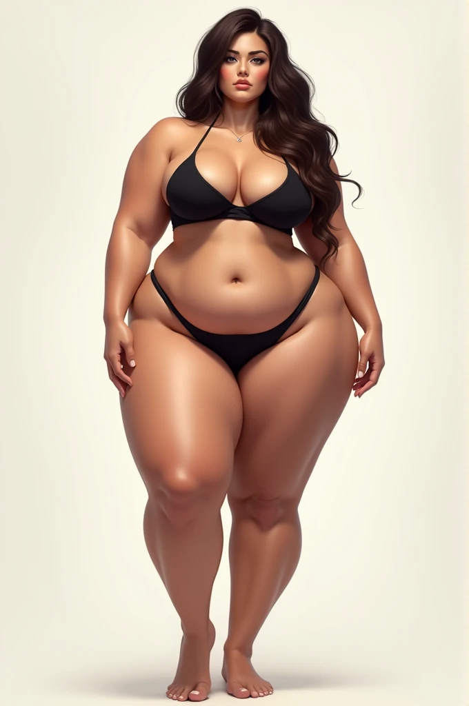Generate a girl with big thighs
