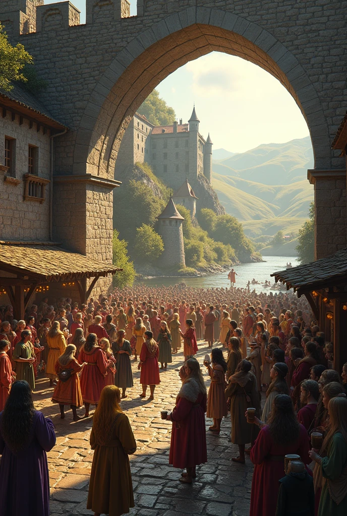 A medieval party below the bridge