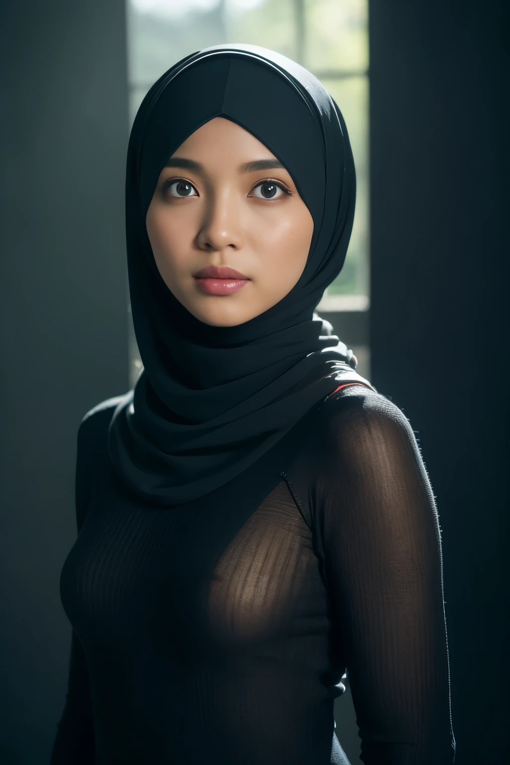 superhero, javanese, bali, aceh, indonesian, malay, (((hijabi))), topless, reflection light, chiaroscuro, depth of field, cinematic lighting, ray tracing, Sony FE GM, UHD, super detail, masterpiece, textured skin, high details, best quality, award winning，3D,hdr（HighDynamicRange）,Ray tracing,NVIDIA RTX,Hyper-Resolution,Unreal 5,Subsurface scattering、PBR Texture、post-proces、Anisotropy Filtering、depth of fields、maximum definition and sharpness、Many-Layer Textures、Albedo e mapas Speculares、Surface coloring、Accurate simulation octane rendering of light-material interactions、Two-colored light、largeaperture、Low ISO、White balance、the rule of thirds、8K raw data