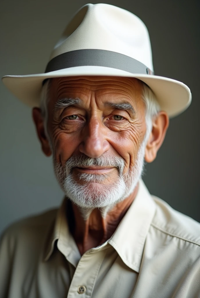 White hat, man, white hair