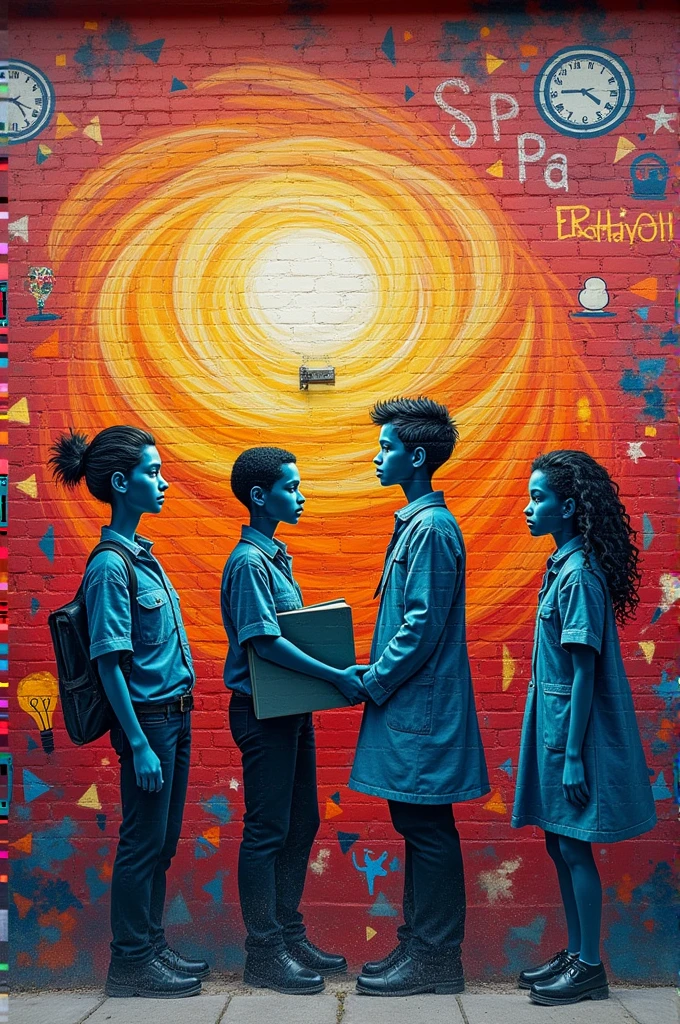 Educational inspirational graffiti for students in college colourful with the vibe of Vincent van Gogh 