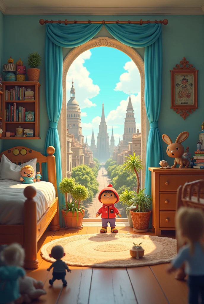 The Time-Traveling Toys: Timmy’s tidy room becomes a portal for his toys to travel to different historical periods.
