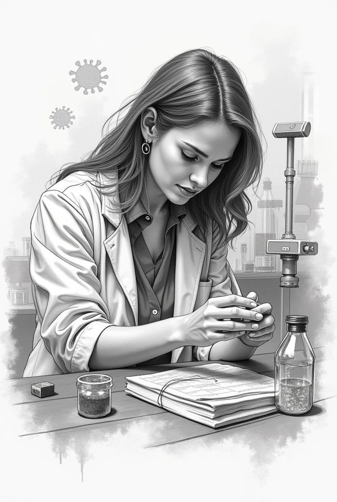 Cover or front page of the subject of veterinary virology and immunology in the form of sketches as if it were drawn by a person Other