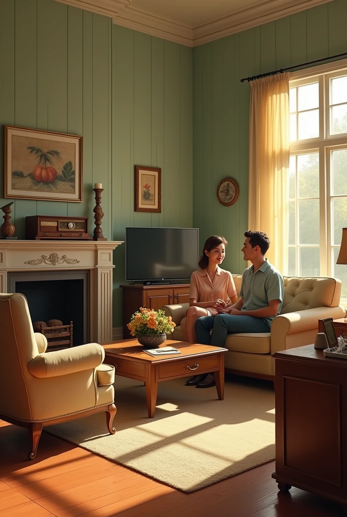 Create the interior of a 1950s home
