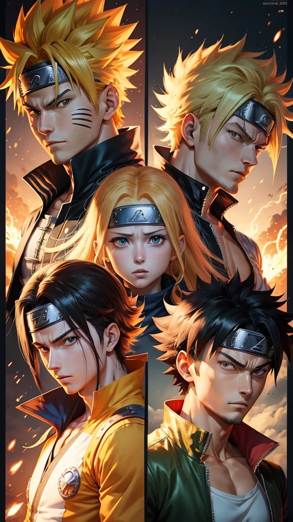 Wallpapers 8k des heros de manga : Naruto, dragon ball , pokemon , bleach , saitama , one piece ... touts les personnage sur la meme affiche