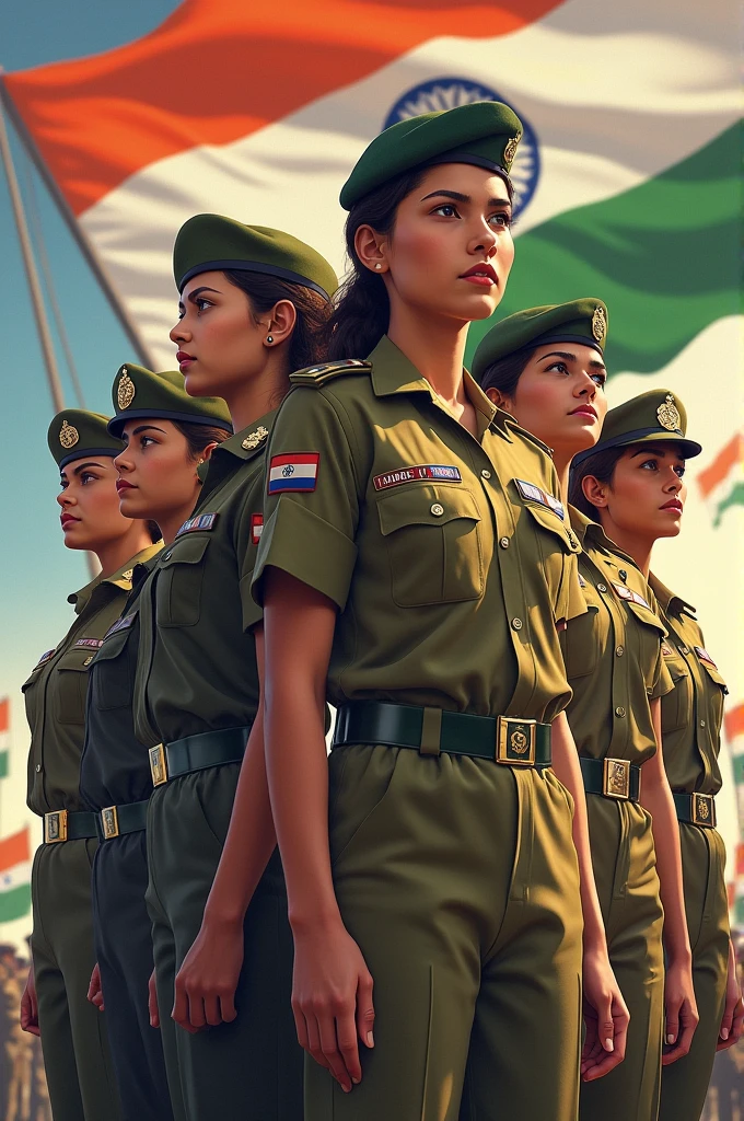 Women in Armed Forces: Breaking Barriers Since Independence.
Use indian flags