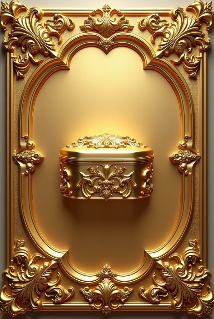 Gold colored box border with lots of details