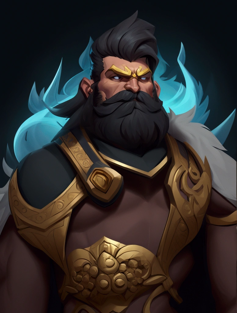 Close-up of a cartoon character with a beard and moustache, A song inspired by Johannes Helgeson, Stylized concept art, 3d rendering stylized, Stylized game art, Stylized characters, Character art close-up, Hero Character Art, close-up character, very Stylized characters design, stylized 3d, Muscular personality, Game character art, Stylized characters design
