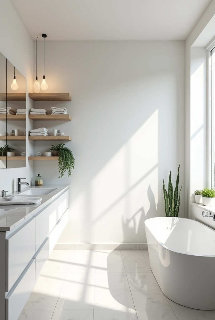 bathroom with empty corner shelf