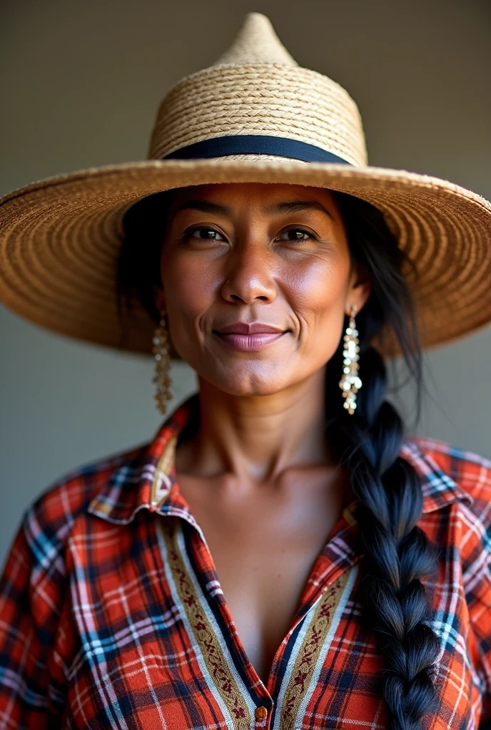 Woman from the Saraguro Indigenous People with a typical Saraguro Ecuadorian hat