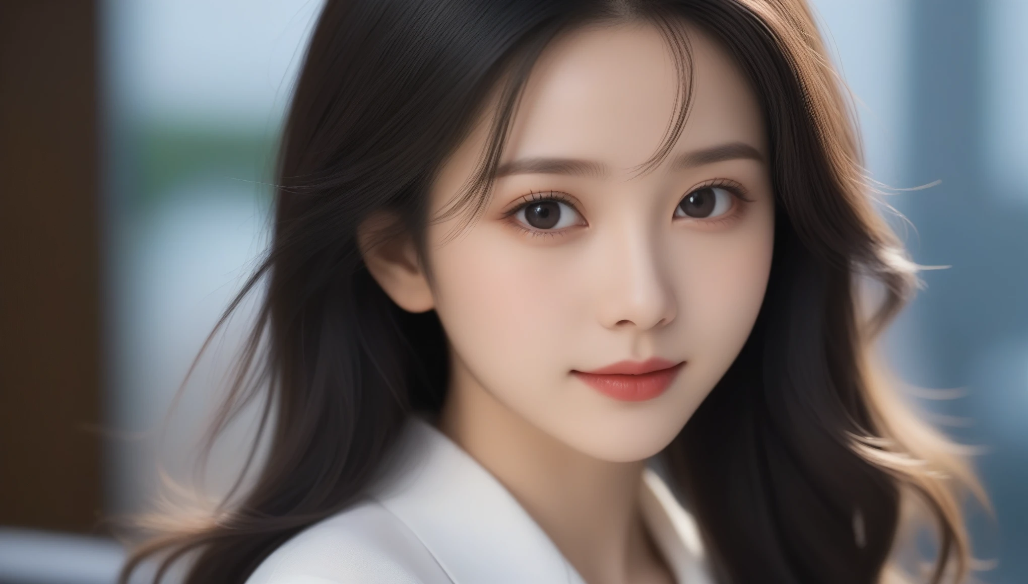 8k, Ultra-high resolution, Highest quality, masterpiece, 三分割法によるphotograph,Surreal, photograph, 1 Girl, (16 years old:1.3), pretty girl, Cute Face, 細部までBeautiful Eyes, 細かくdetailedに,masterpiece,One Girl:1.2,Japanese female announcer,close up,smile,Black Hair,Loose curly hair, (Beautiful attention to detail),Subtle details, detailedな顔, smile,Attractive girl,(女の子のポートレートphotograph:1.4),(Photorealistic images:1.4),Fantasy art,Gray background,(Beautiful Face:1.4),Beautiful and attractive eyes、Beautiful Eyes、(Tight waist:1.4)、(Beautiful girl with perfect body proportions:1.4),Red lips,Looking at the audience,(((Ideal body type))),A-cup small breasts :2,、Portraiture:2、Perfect Anatomy、鮮明なdetailed、detailed,Fashion magazine cover,Thin lips,完璧でBeautiful Face ,完璧でCute Face, Skin with attention to detail, Perfect limbs、Narrow waist,Surreal,Light and shadow,stage lights