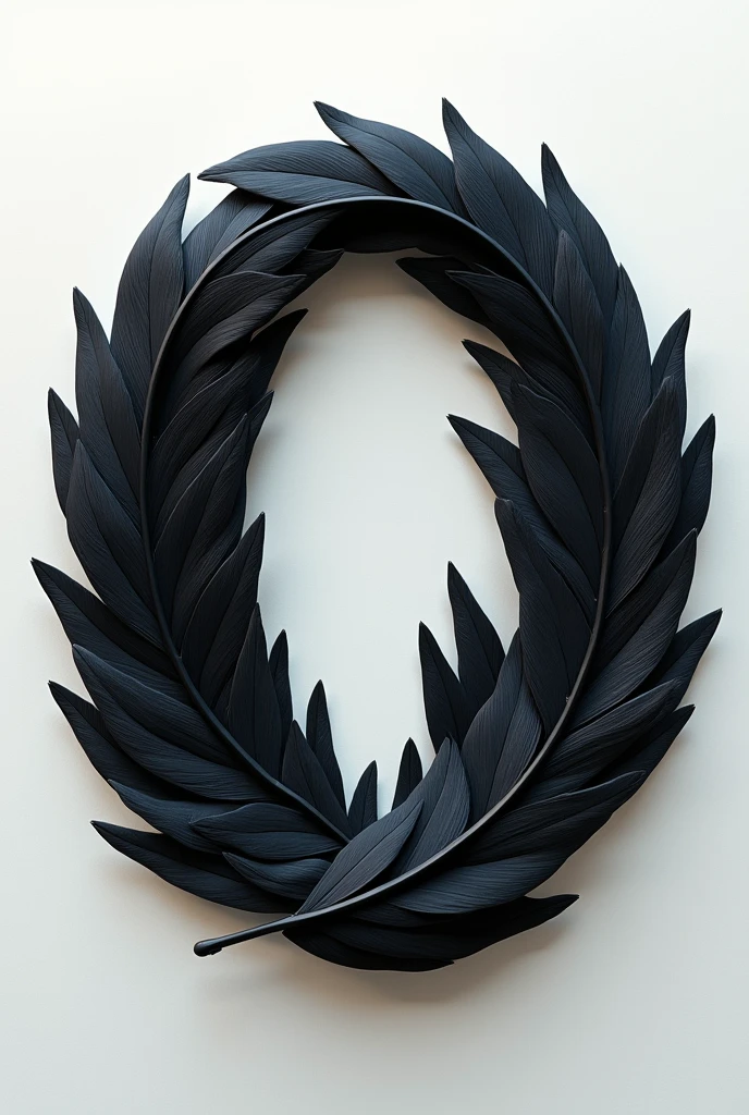 letter "O", in lowercase, cOn plumas de cuervO