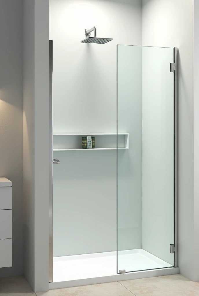 shower with shelf