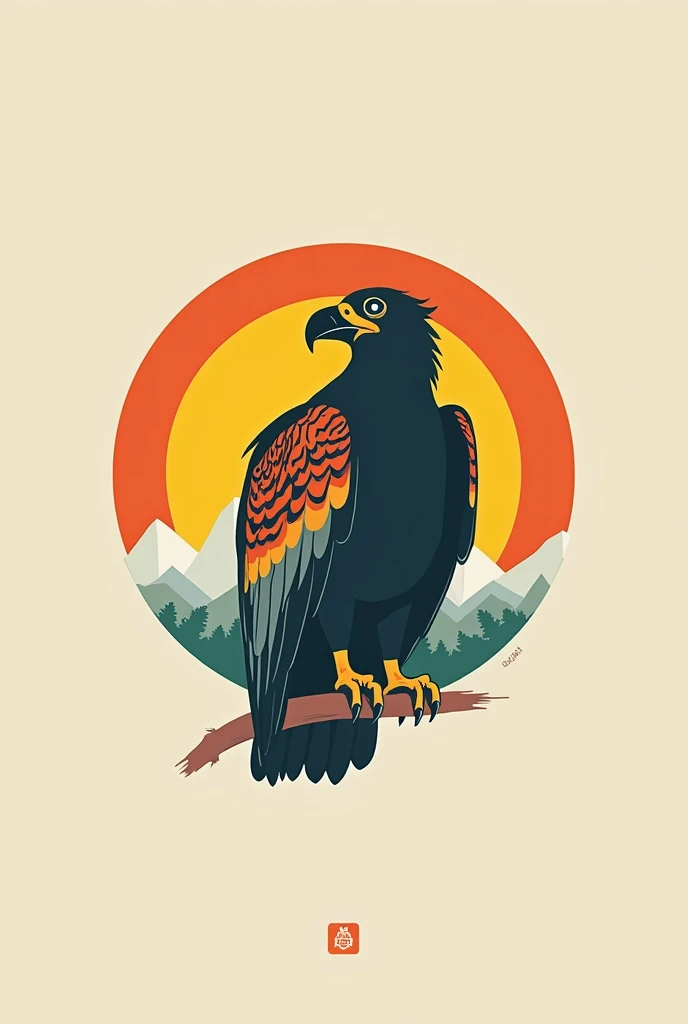 a logo for a music group, called "Young Mallku" It is a Bolivian group, I want a minimalist and Bolivian logo, more minimalist than anything else, I want the name of the group on the logo, and a little more visible the condor and the colors of Bolivia

