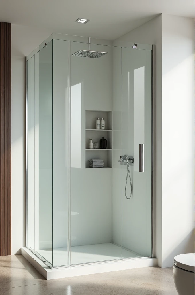 shower with shelf