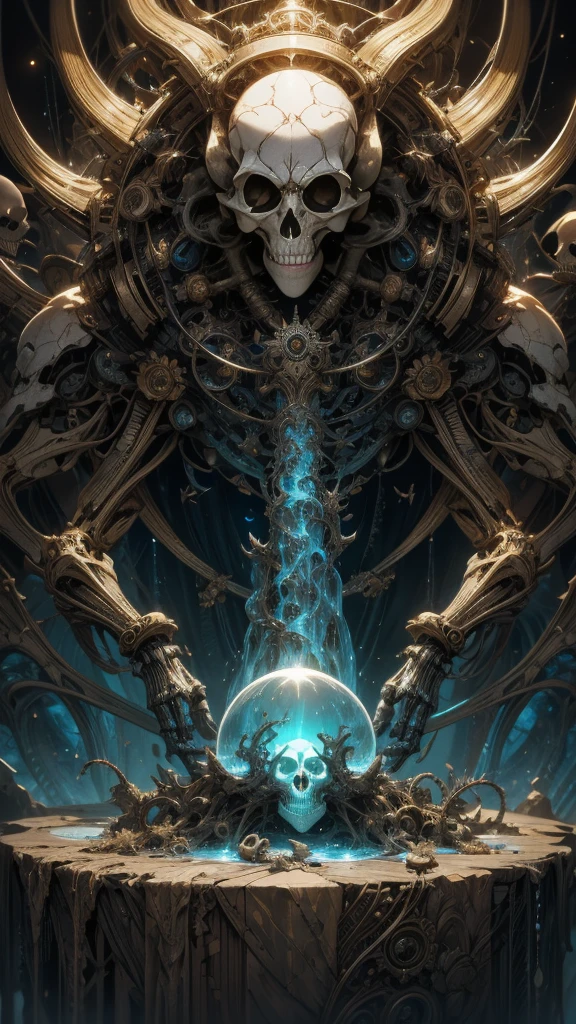 Welcome to a world of realism and fantasy, where the shadowy figure of Death stands before you. Inspired by artists like Phil Koch and Joseph Christian Leyendecker, this is a masterpiece that combines elements of mystery, fear and magic. You will find yourself before a spectral figure, with the face shaped like a skull of death. Her predatory eyes glow with dark magic as she moves around the scenery, wrapped in a hood and black cloak of old fabric and occult symbols. Death carries a death scythe in his skeletal hands, a symbol of his ruthless and inevitable nature. His body is a skull, his bones exp