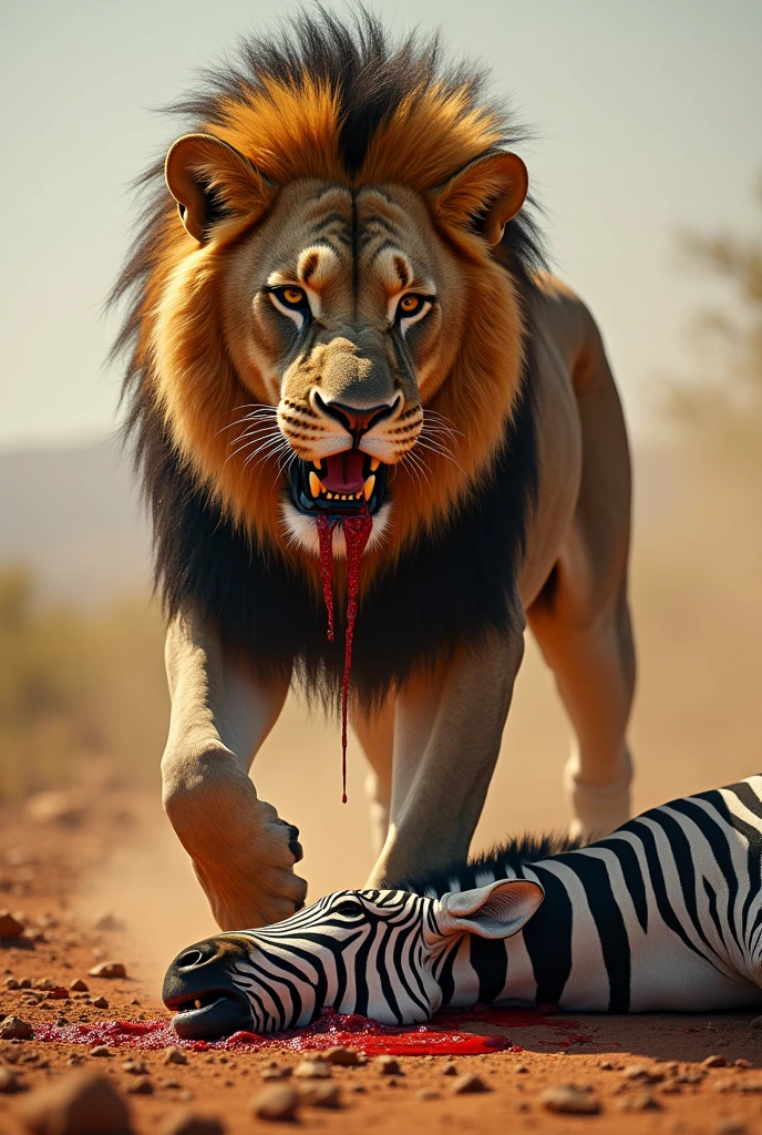 Create a lion by killing a zebra