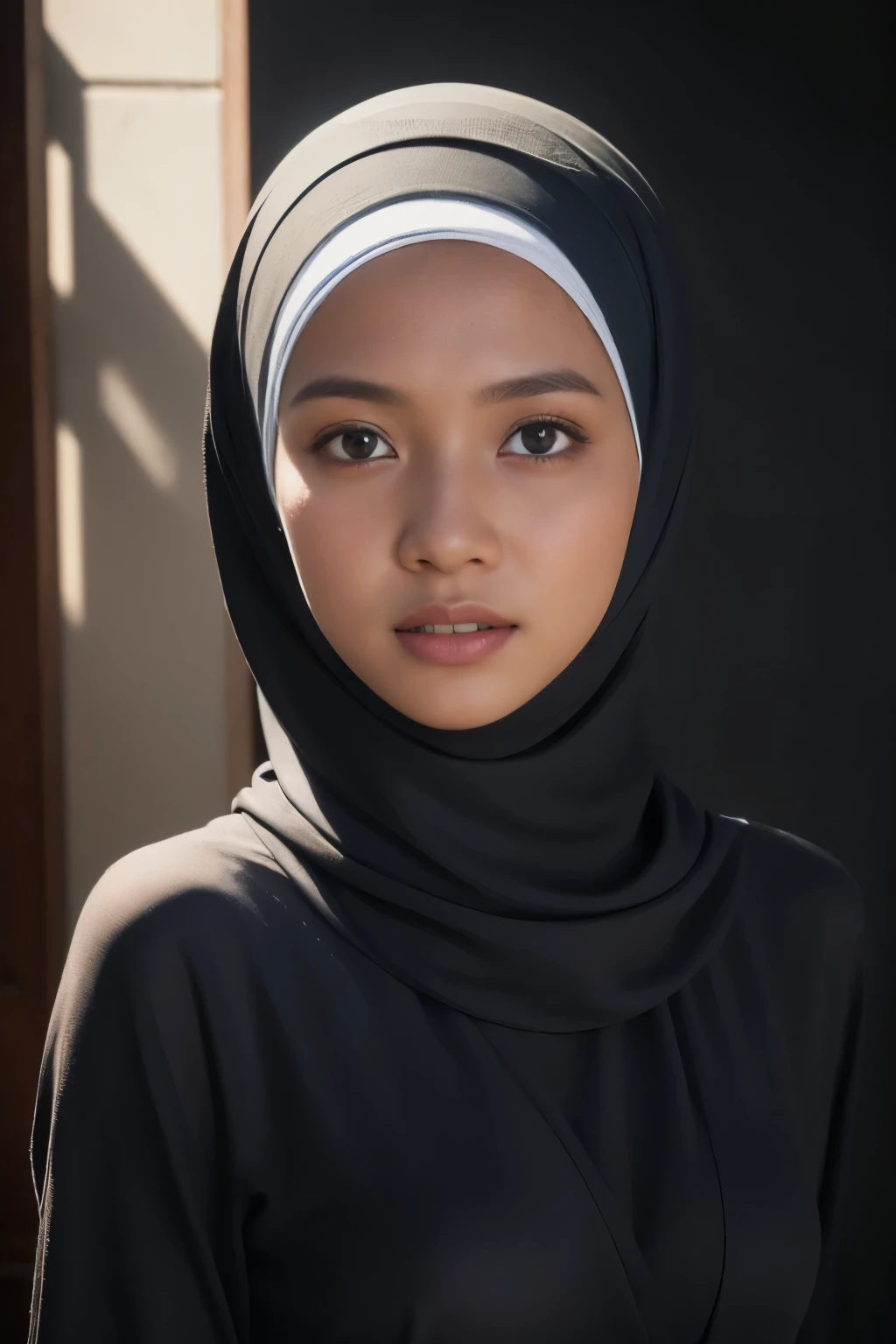 chocolate-skin, dark skinned, superhero, javanese, bali, aceh, indonesian, malay, (((hijabi))), ((nude)), ((nsfw)), reflection light, chiaroscuro, depth of field, cinematic lighting, ray tracing, Sony FE GM, UHD, super detail, masterpiece, textured skin, high details, best quality, award winning,3D,hdr(HighDynamicRange),Ray tracing,NVIDIA RTX,Hyper-Resolution,Unreal 5,Subsurface scattering、PBR Texture、post-proces、Anisotropy Filtering、depth of fields、maximum definition and sharpness、Many-Layer Textures、Albedo e mapas Speculares、Surface coloring、Accurate simulation octane rendering of light-material interactions、Two-colored light、largeaperture、Low ISO、White balance、the rule of thirds、8K raw data