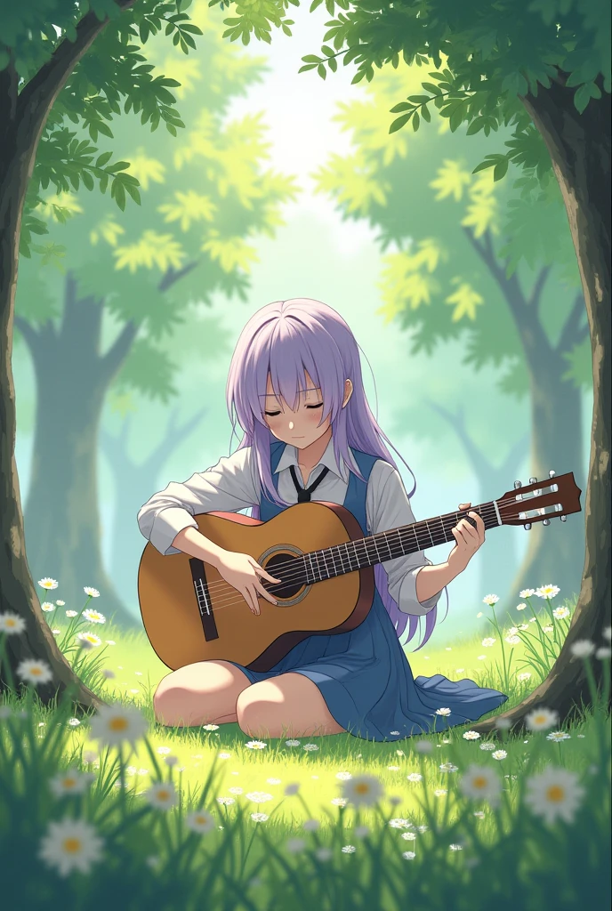 Shinobu Kochō playing guitar
