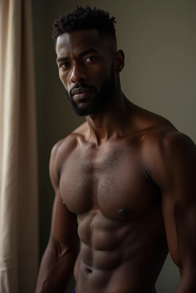 naughty man, gostoso, well-endowed, dark-skinned, skin fair, unshaven beard, trimmed body hair, masturbating