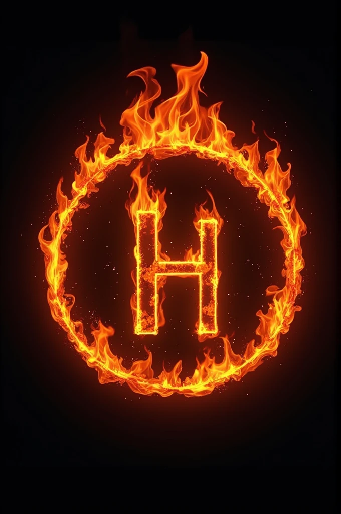 Make a round logo that encapsulates the phrase “fire house” (with letters) on fire