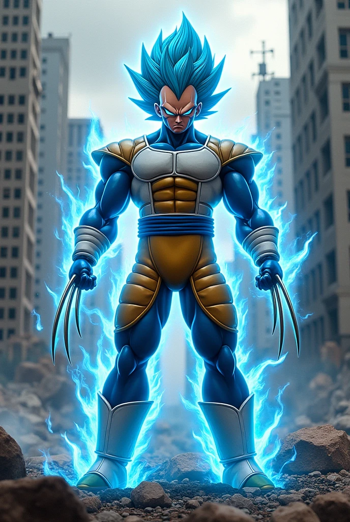 Vegeta super Saiyan Blue with the wolverine suit 97