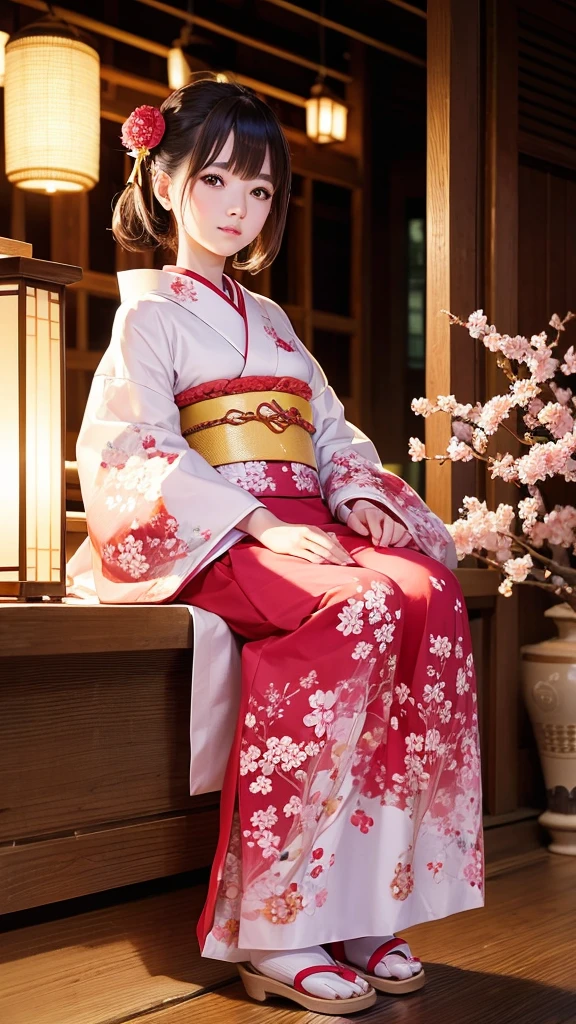 cherry blossoms Maiko kimono Traditional Realistic flower camellia vivid Japan