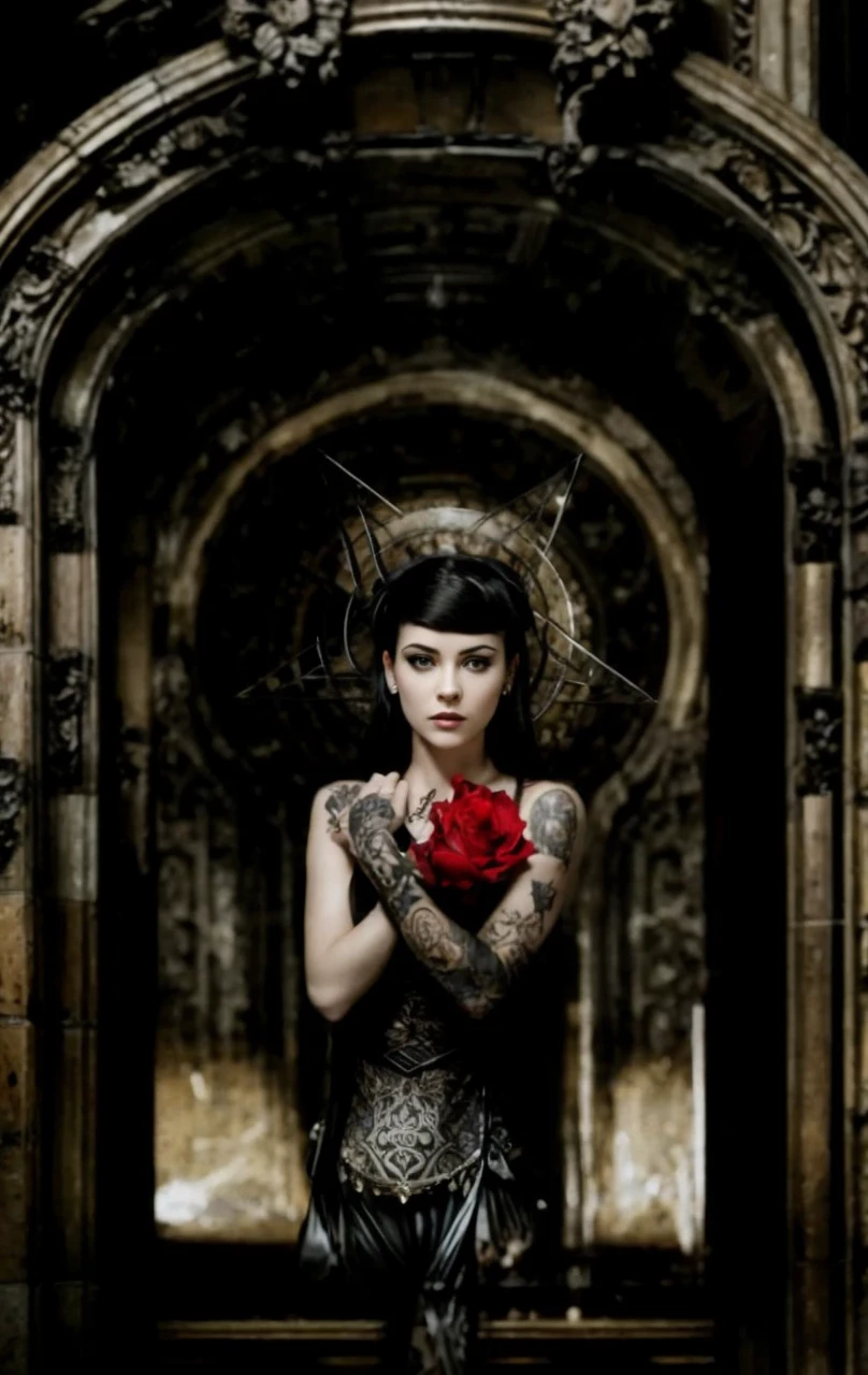 beautiful seductive woman, greeneyes, very big tits, long straight black hair, vampires, dark, sexly, bloodstains, tatoo, realisitic, hellish mascara, The Queen of the Damned, condessa bathory, Elvira the queen of darkness, vampirela, xena, 8k, Maximum quality, (very detailed head: 1.0), (very highly detailed face: 1.0), (very detailed hair: 1.0),